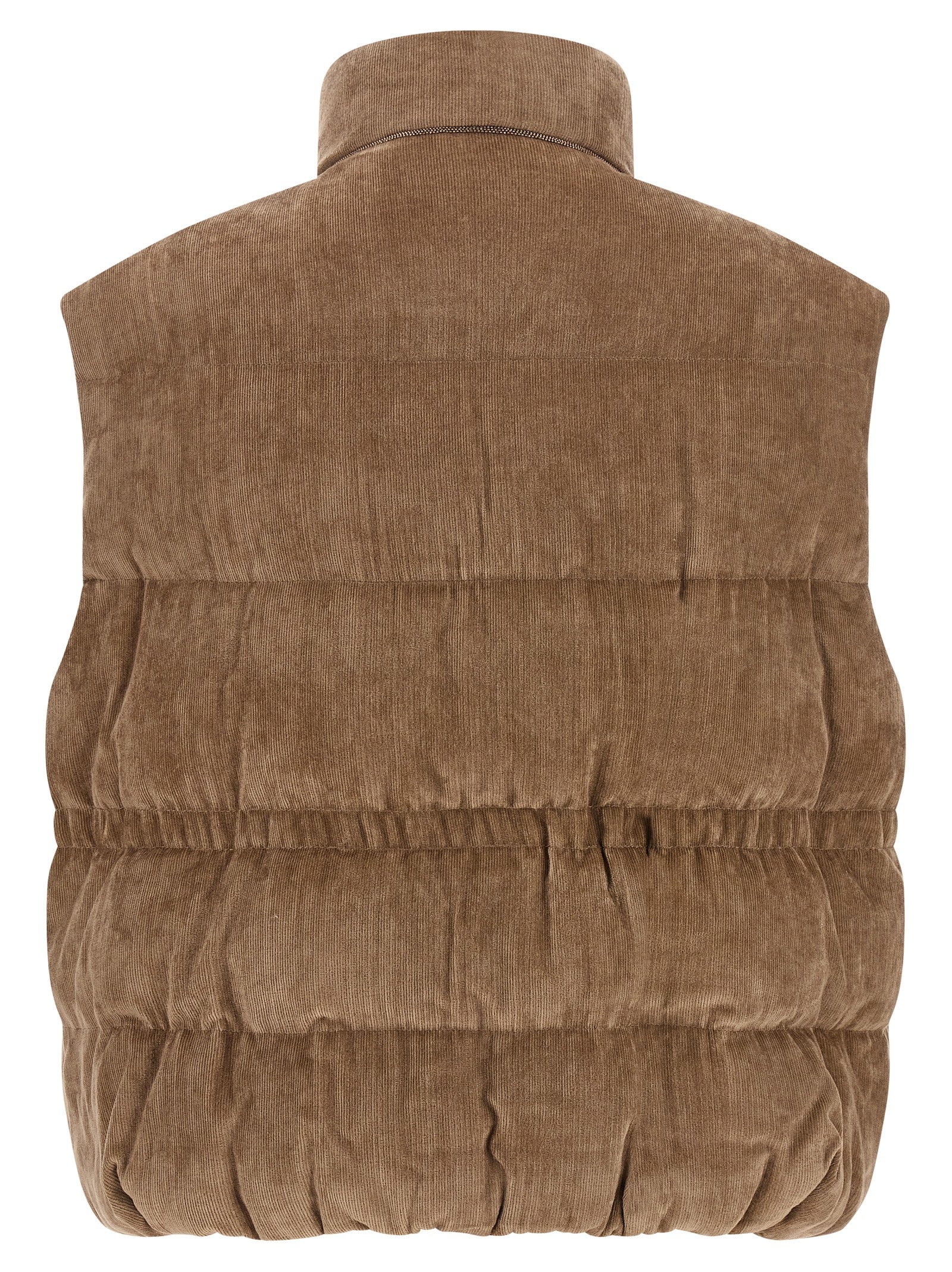 Brunello Cucinelli Beige Viscose Sleeveless Women's Jacket