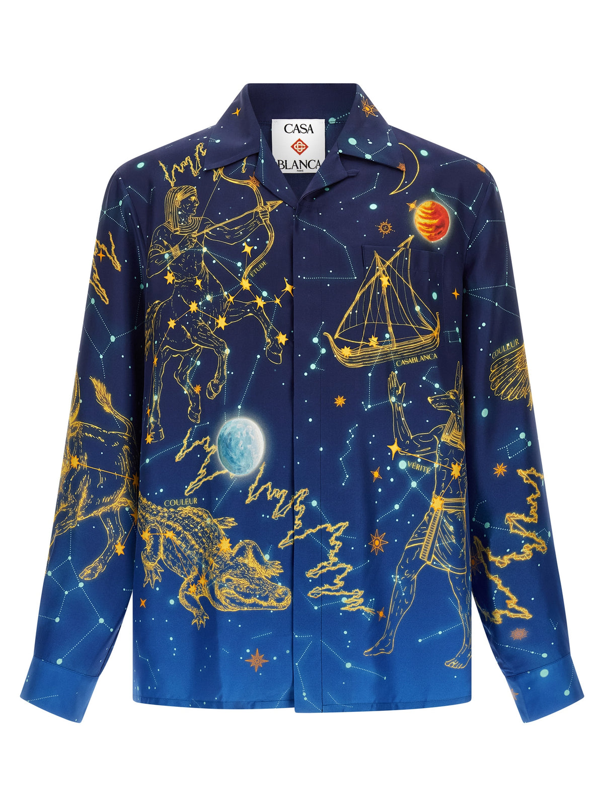 Casablanca Blue Silk Men's Blouse