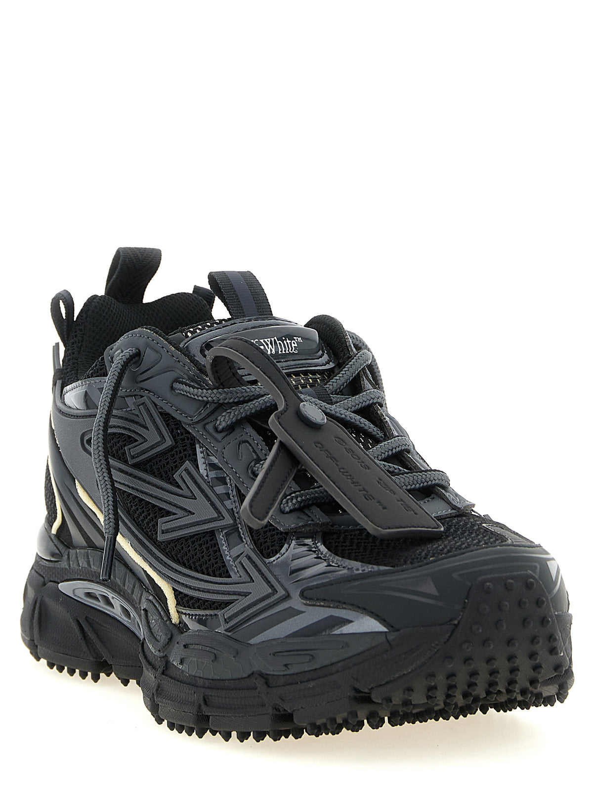 Off-White Black Polyethylene Athletic Men's Sneakers