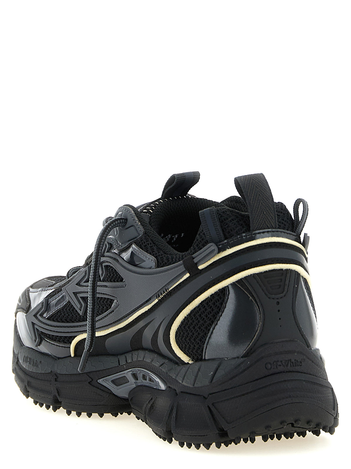 Off-White Black Polyethylene Athletic Men's Sneakers