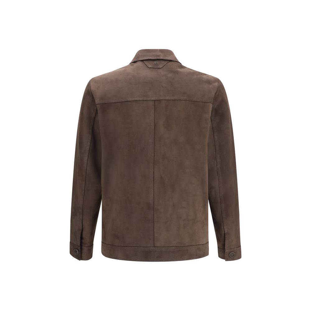 Salvatore Santoro Brown Leather Leather Men's Jacket