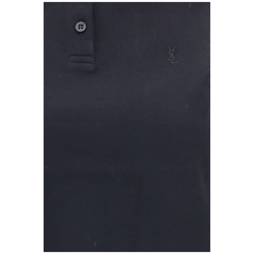 Saint Laurent Black Recycled Cotton Polo Women's Shirt
