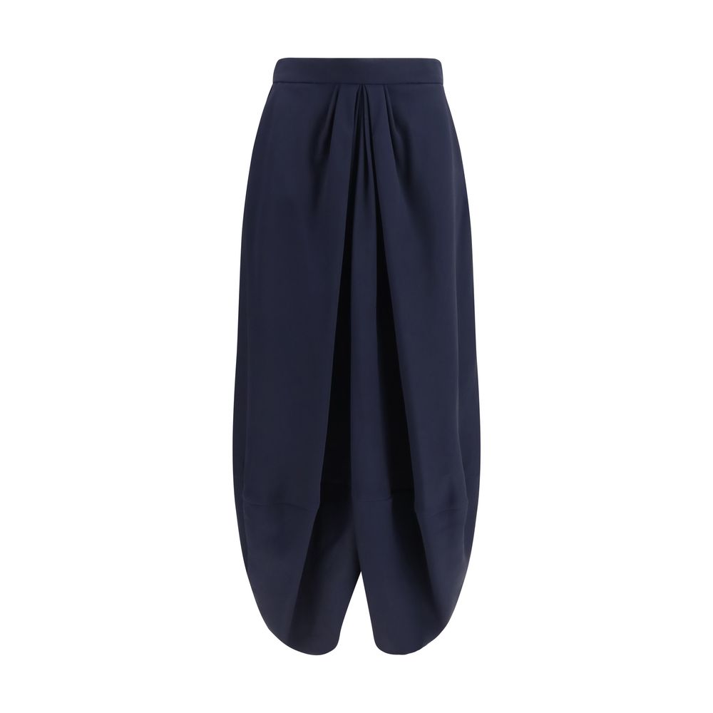 Giorgio Armani Blue Silk Long Women's Skirt