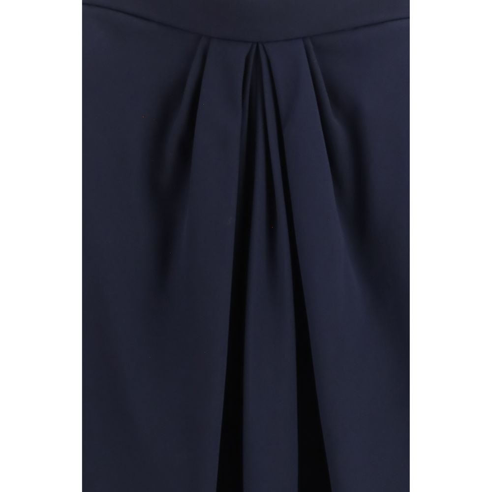 Giorgio Armani Blue Silk Long Women's Skirt