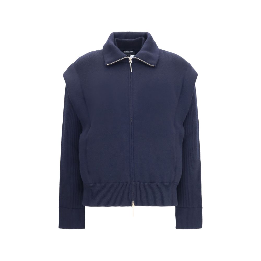 Giorgio Armani Blue Wool Oves Aries Women's Bomber