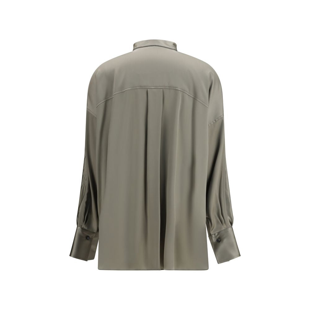 Brunello Cucinelli Bicolor Silk Women's Shirt