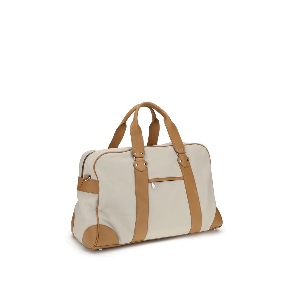 Brunello Cucinelli Beige Calf Leather Bos Taurus Luggage And Men's Travel