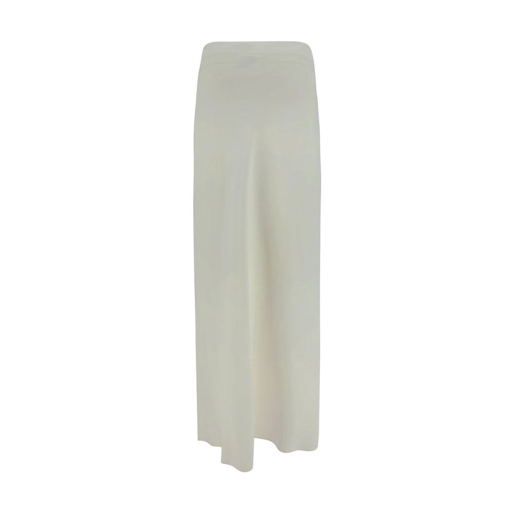 Brunello Cucinelli White Viscose Long Women's Skirt