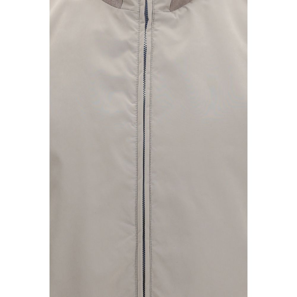 Brunello Cucinelli Gray Polyester Sleeveless Men's Jacket