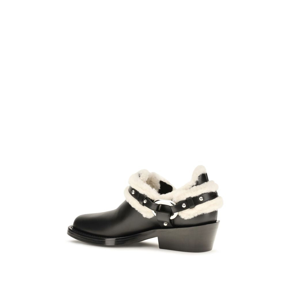 Rabanne Black Calf Leather Bos Taurus Ankle Women's Boots
