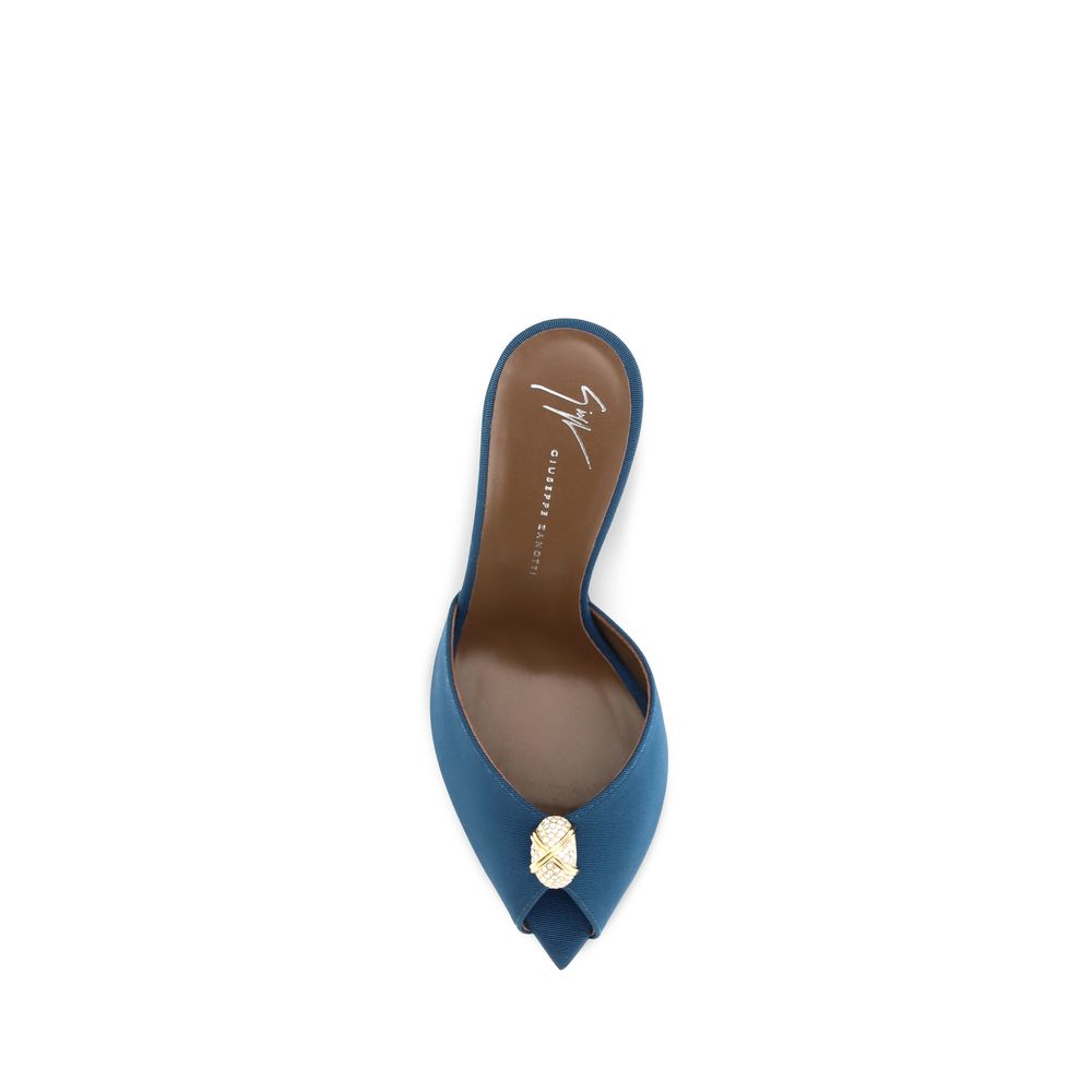 Giuseppe Zanotti Blue Calf Leather Bos Taurus Stiletto Heel Women's Sandals