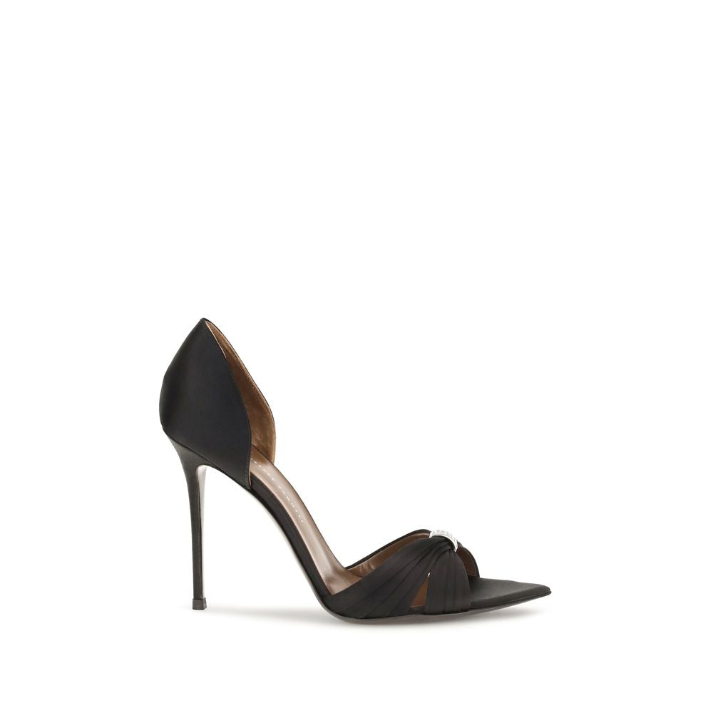 Giuseppe Zanotti Black Satin Stiletto Heel Women's Sandals