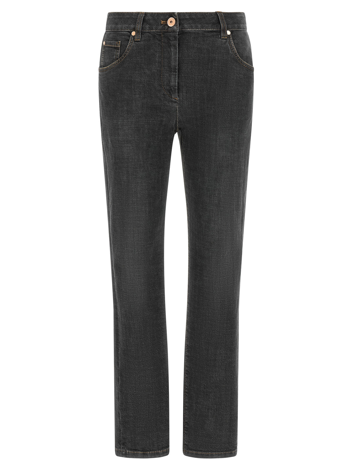 Brunello Cucinelli Gray Cotton Slim Fit Women's Jeans