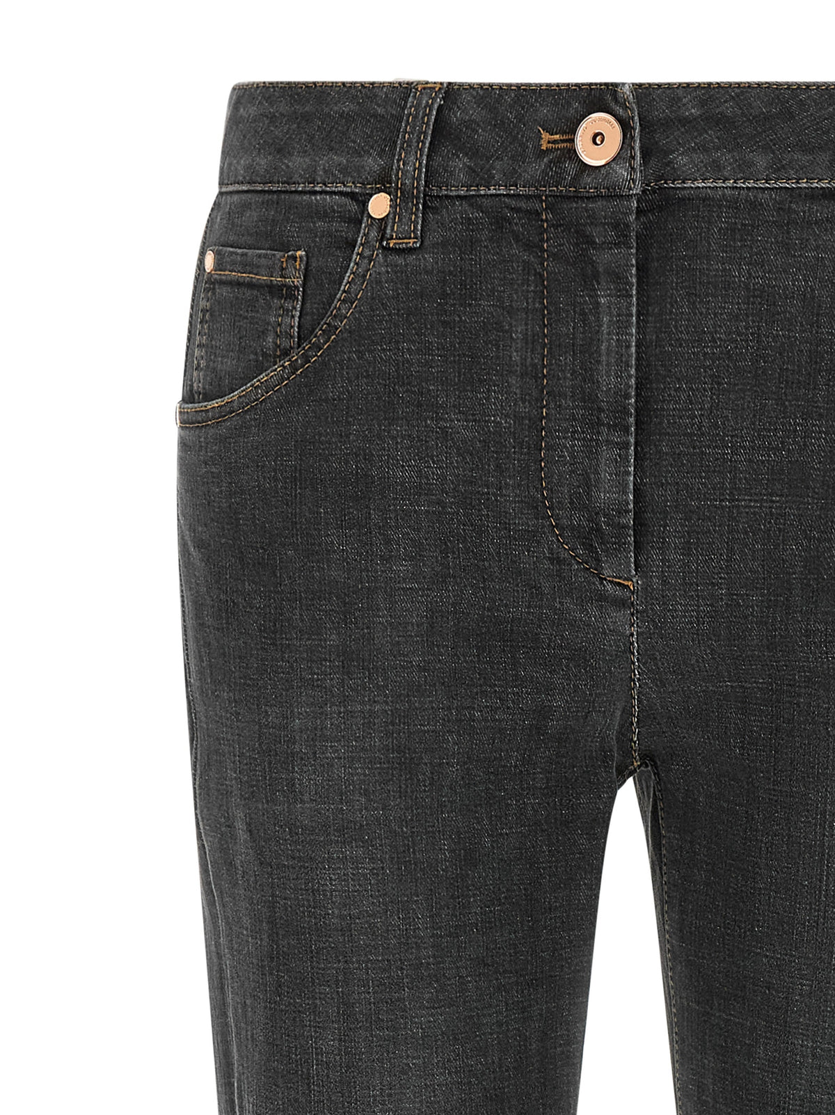 Brunello Cucinelli Gray Cotton Slim Fit Women's Jeans