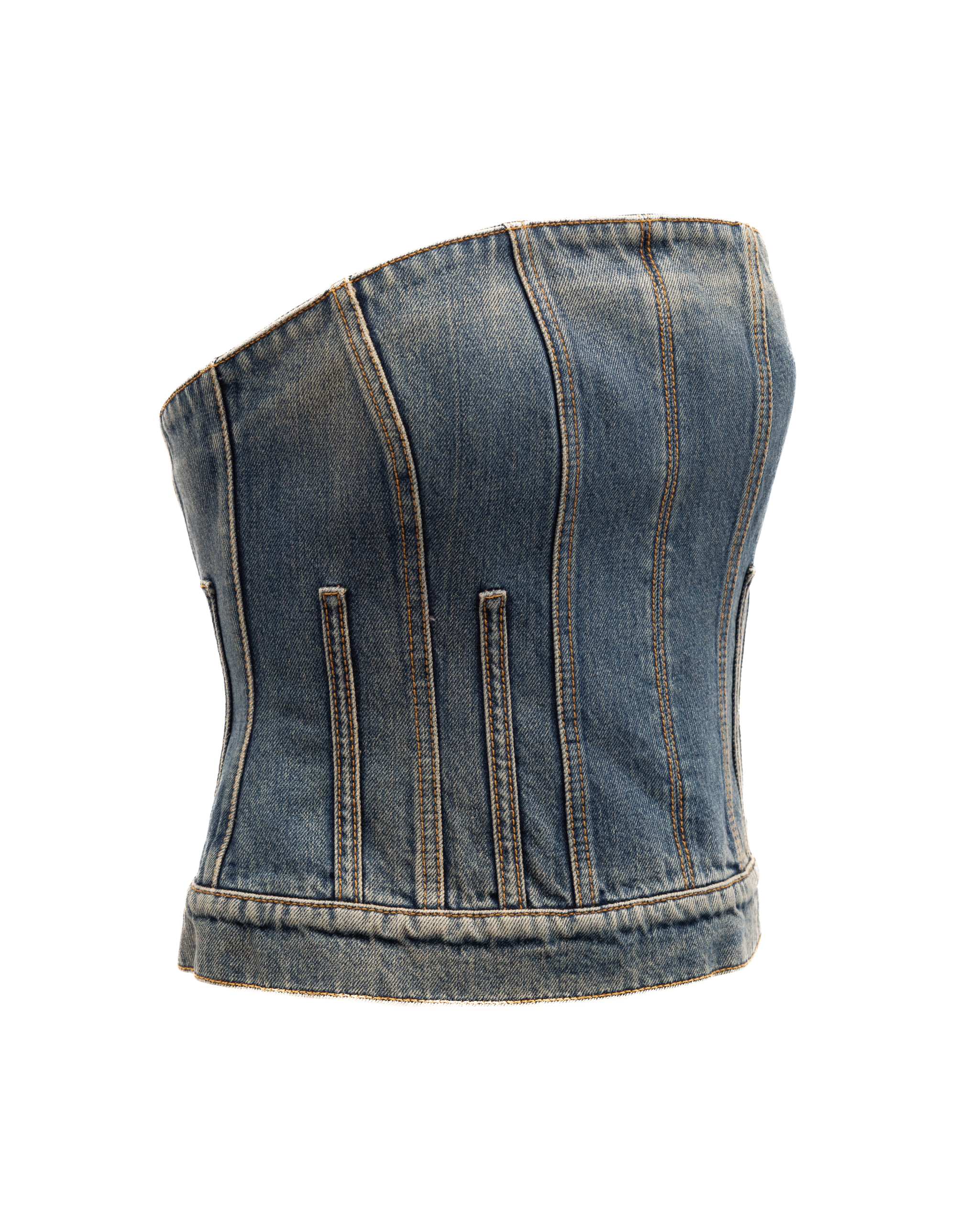 Alexander McQueen Blue Cotton Denim Women's Top