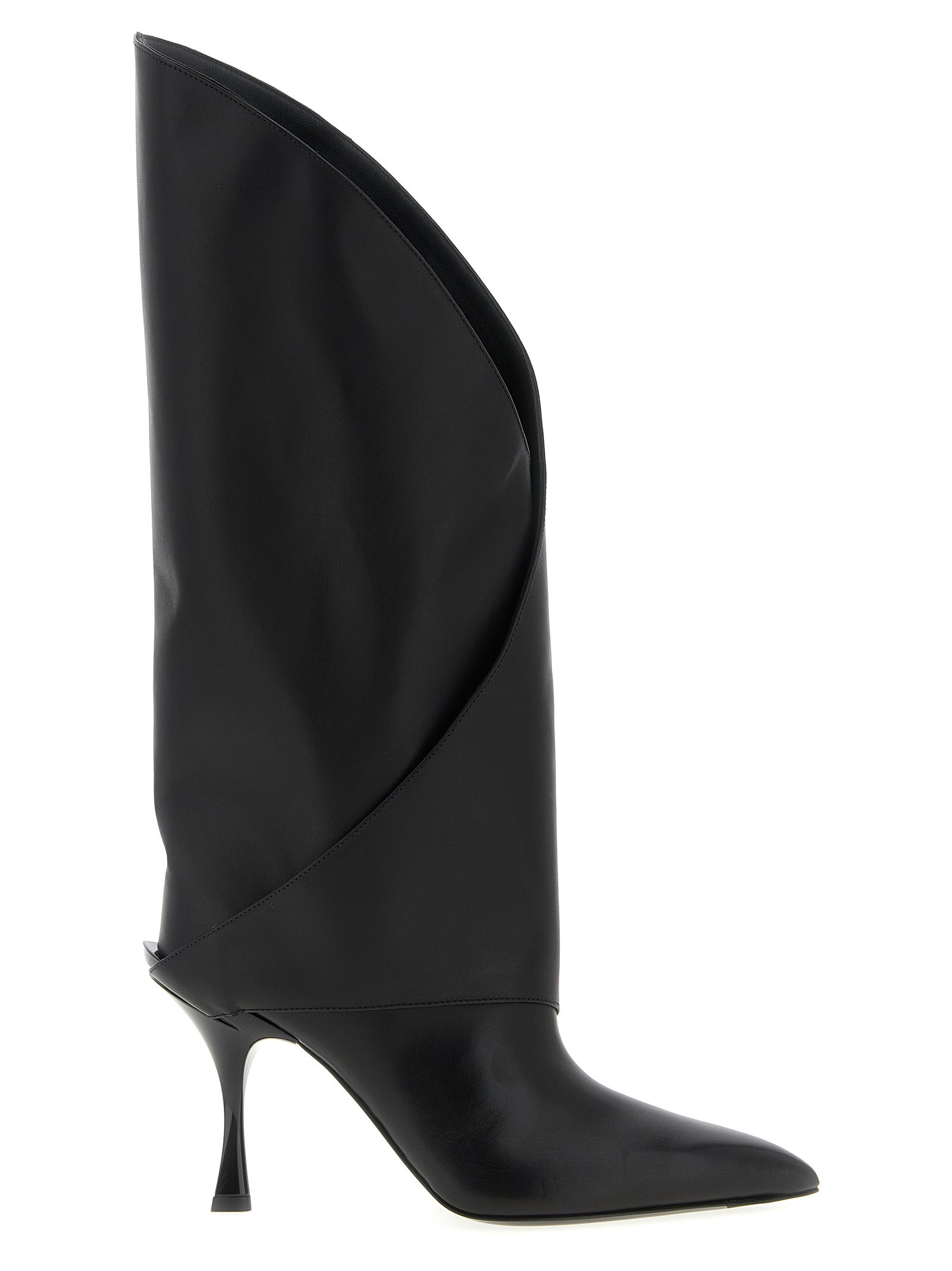Balmain Black Calfskin Over The Women's Knee