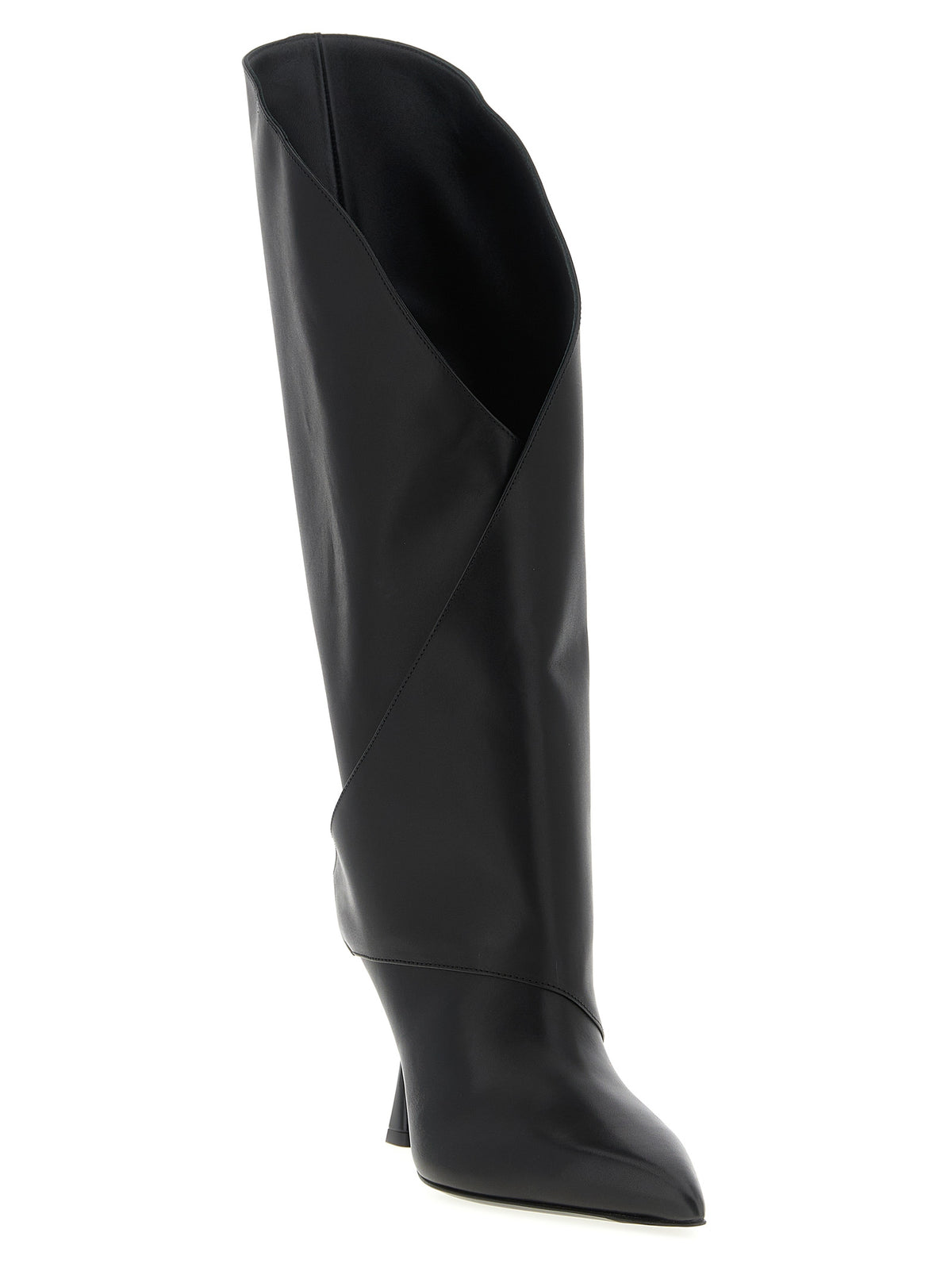 Balmain Black Calfskin Over The Women's Knee