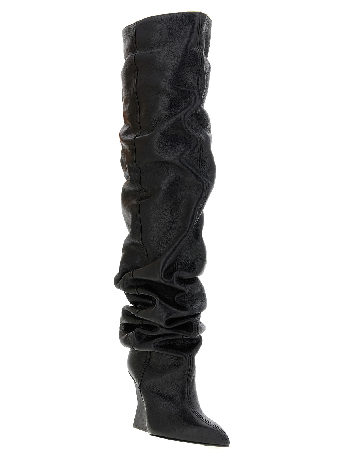 Balmain Black Calfskin Over The Women's Knee