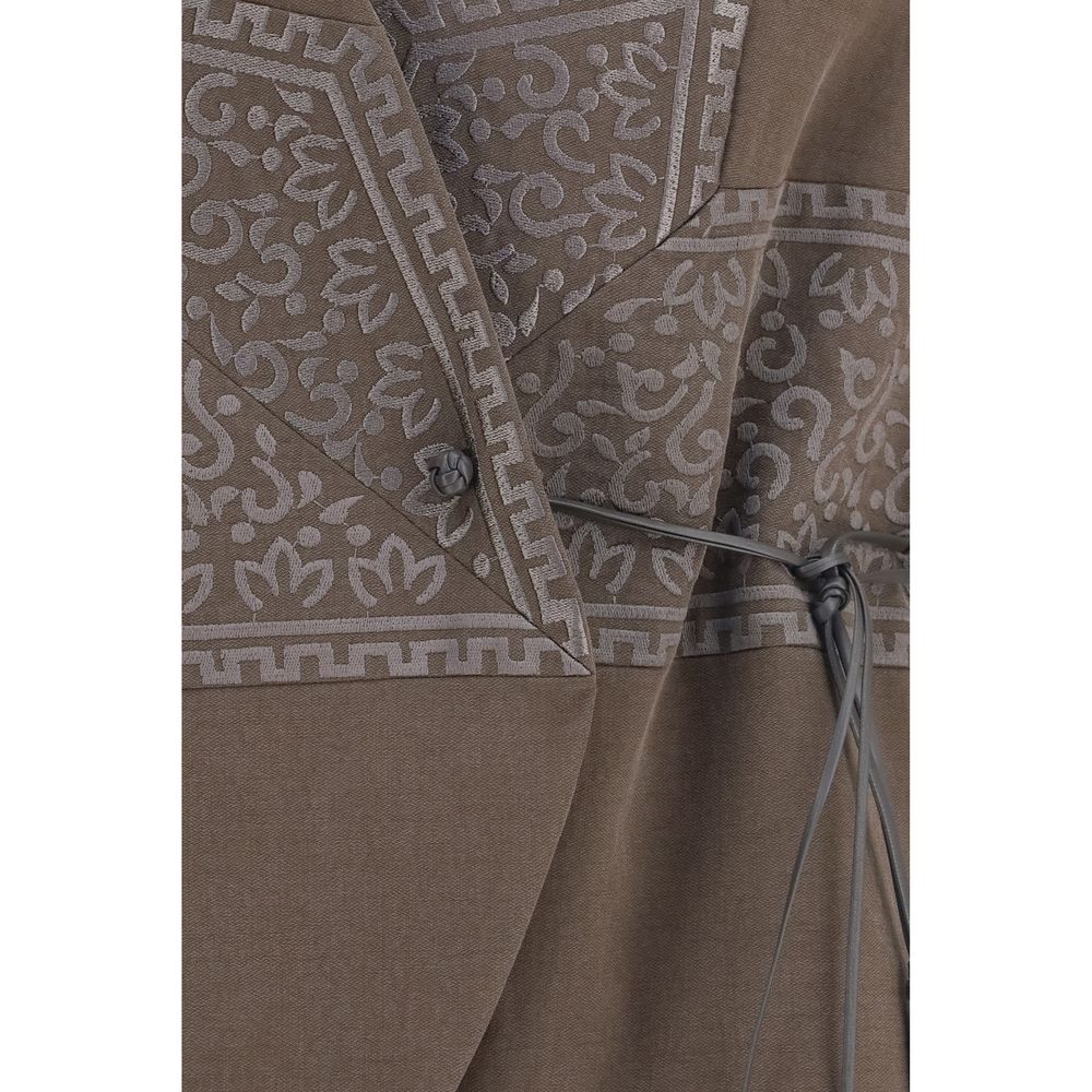 Giorgio Armani Brown Silk Sleeveless Women's Jacket