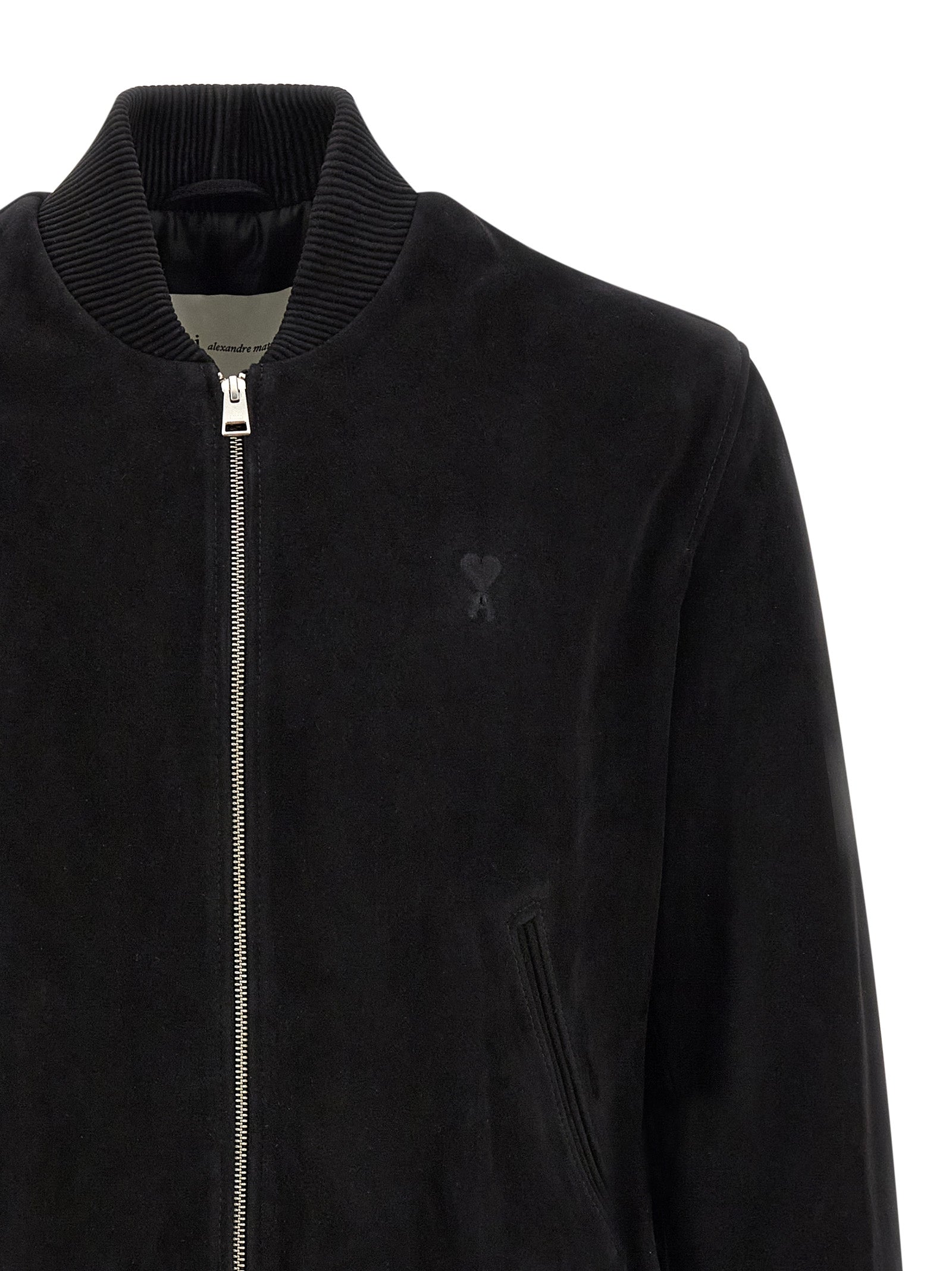 Ami Paris Black Goatskin Men's Bomber