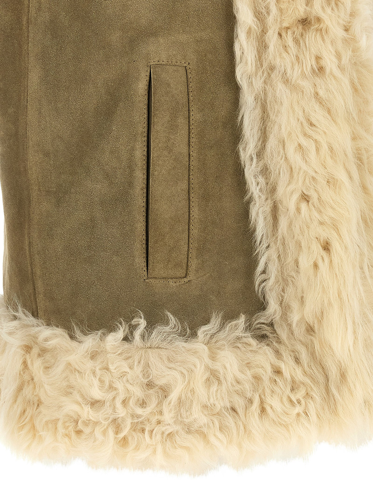 Etro Beige Lamb Fur Sleeveless Women's Jacket