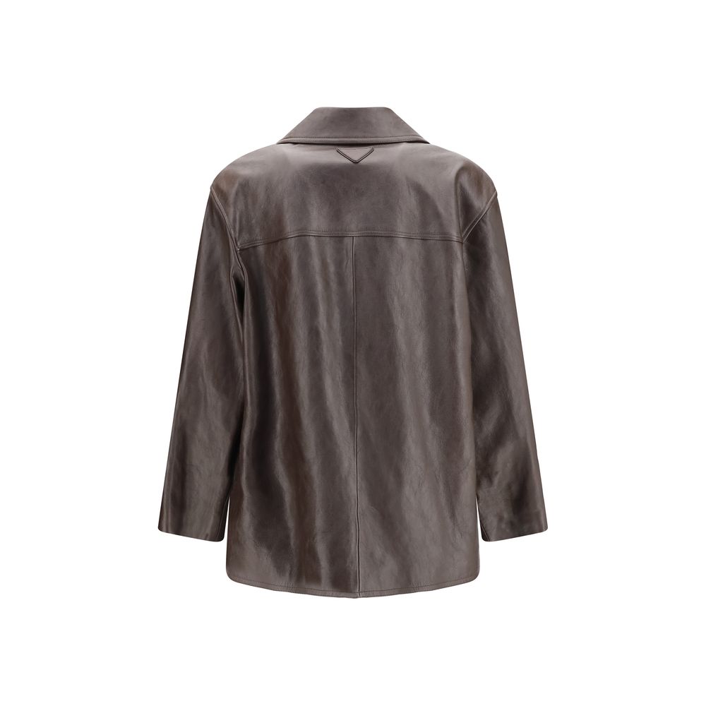Saint Laurent Black Wool Oves Aries Leather Men's Jacket