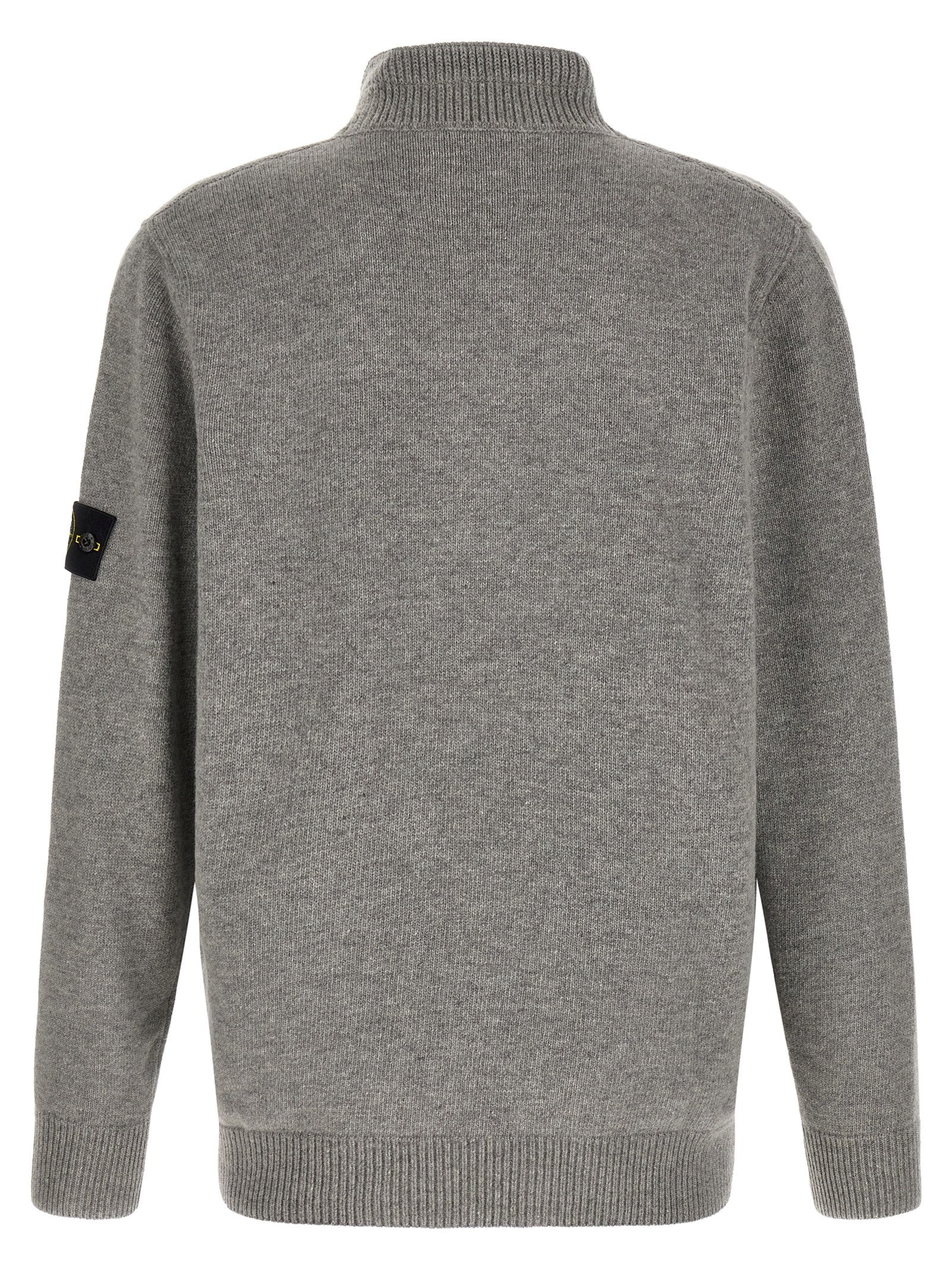 Stone Island Gray Virgin Wool Men's Cardigan