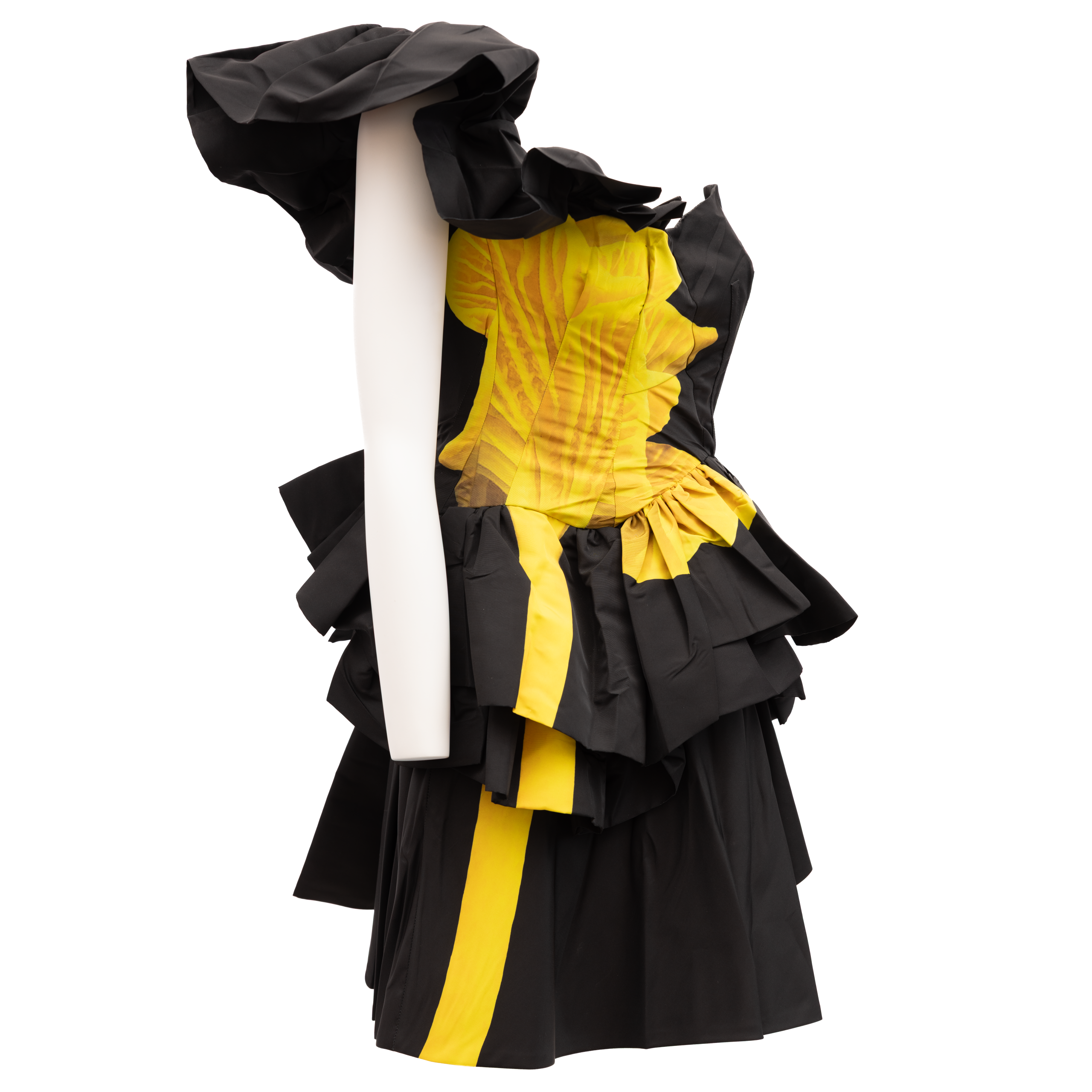 Alexander McQueen Black Dress with yellow Women's details