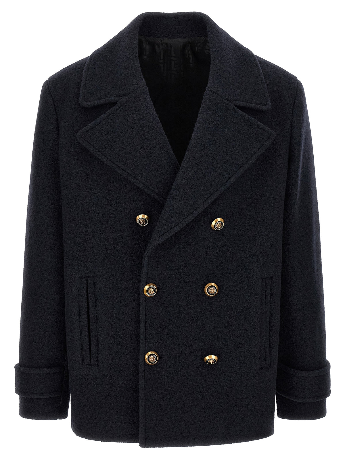 Balmain Blue Virgin Wool Men's Coat