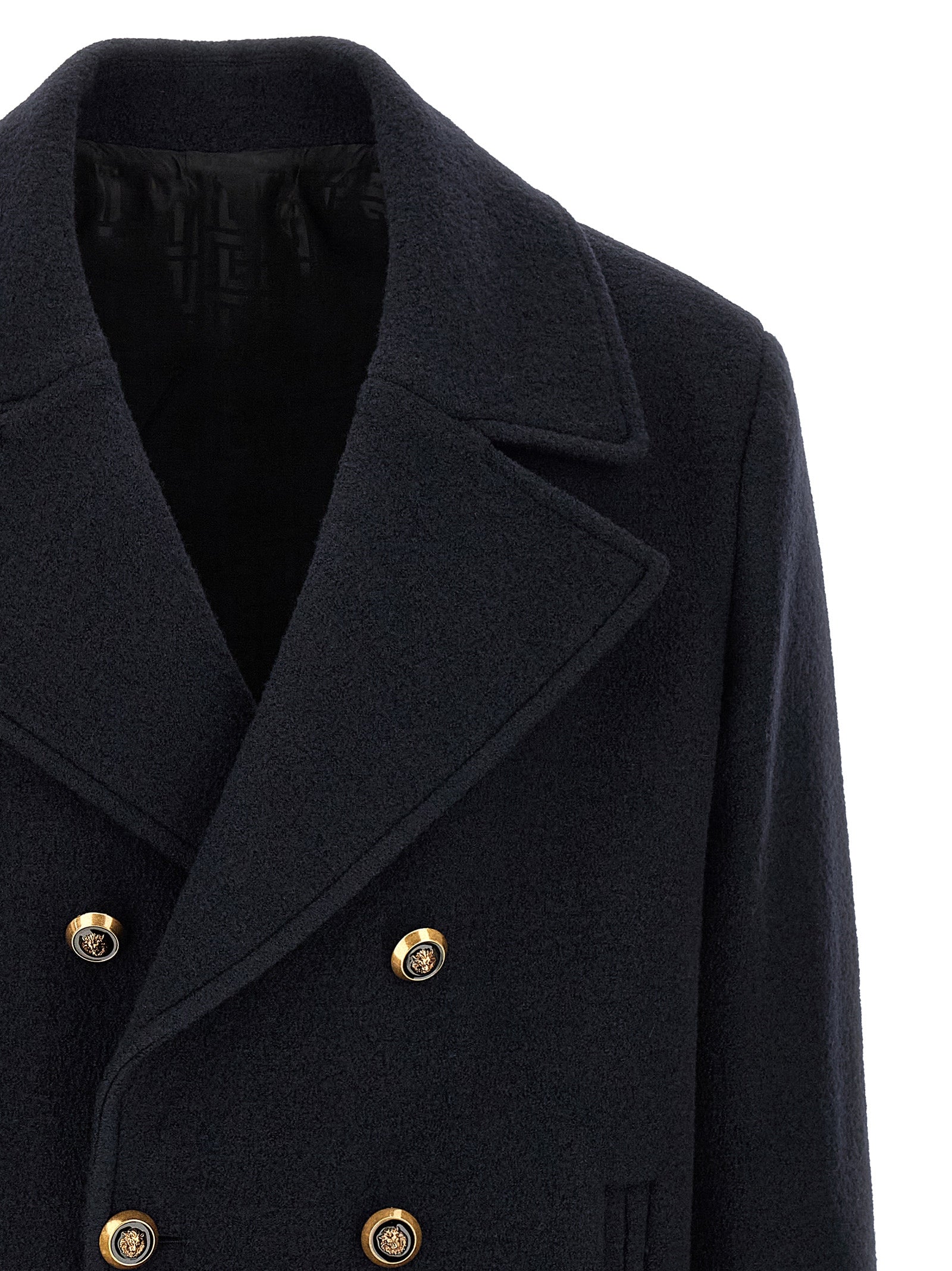 Balmain Blue Virgin Wool Men's Coat