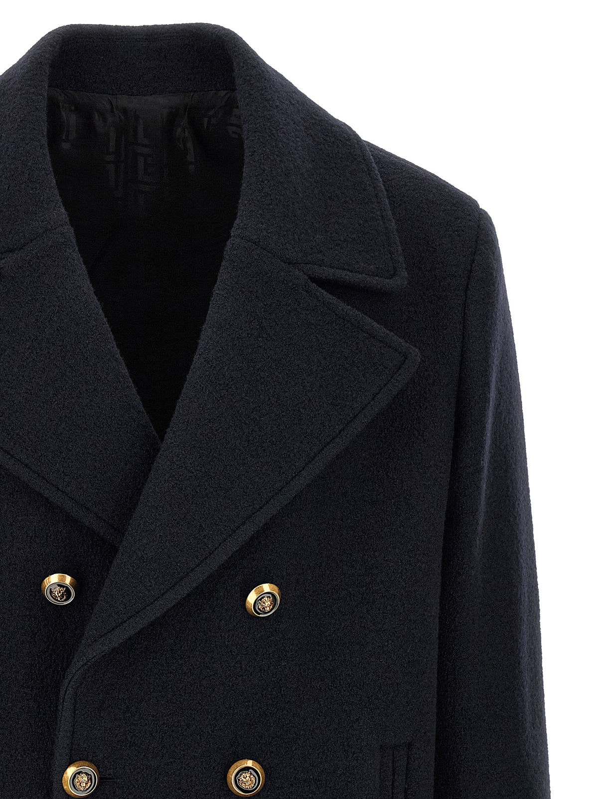Balmain Blue Virgin Wool Men's Coat