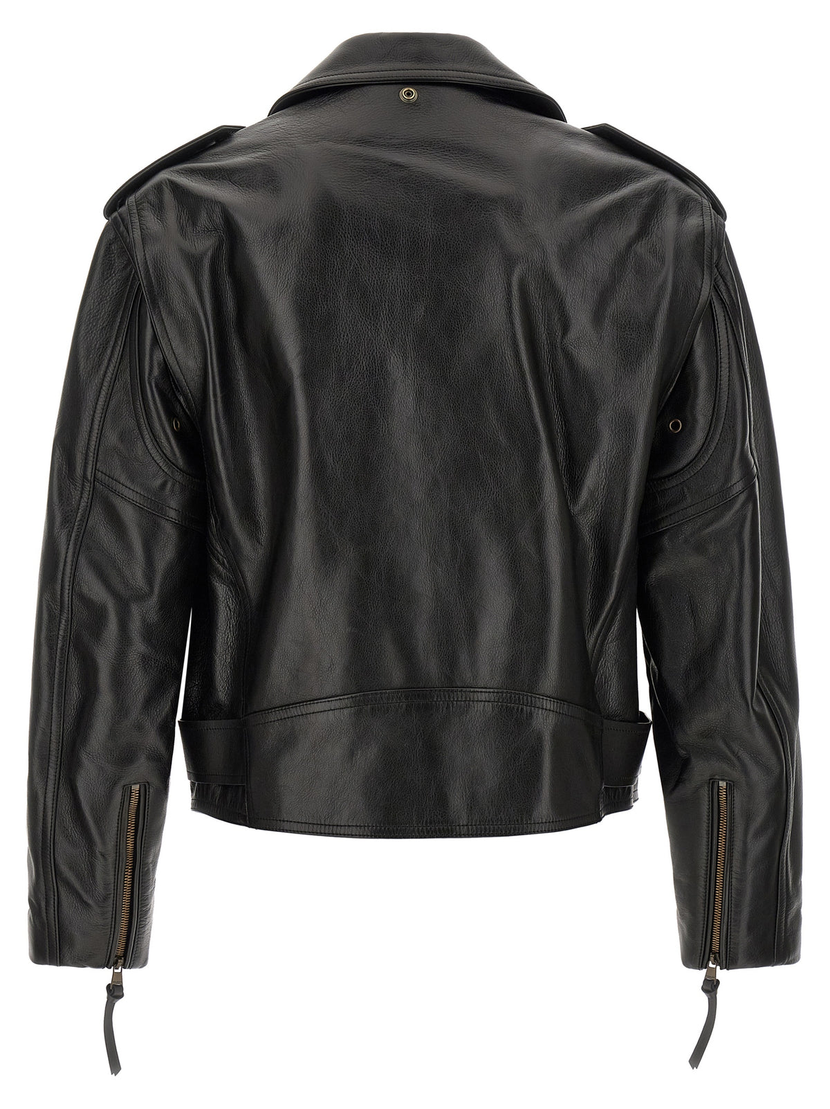 Balmain Black Calfskin Leather Men's Jacket