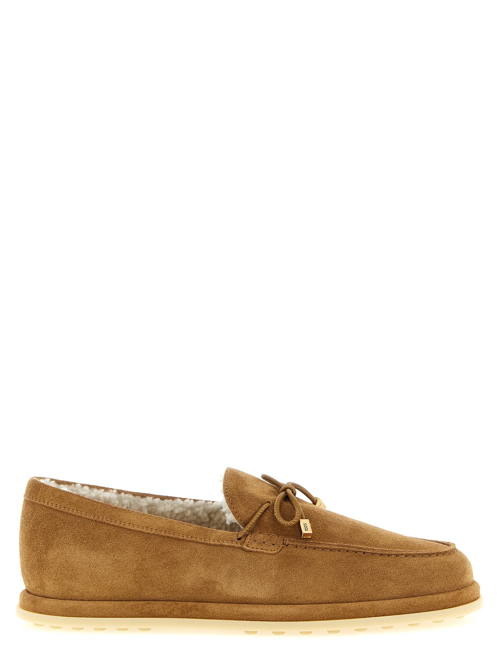 Tod's Beige Calfskin Slip-On Women's Loafers