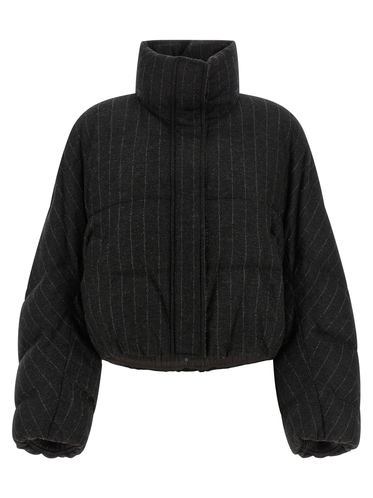 Brunello Cucinelli Gray Virgin Wool Full-Length Women's Jacket
