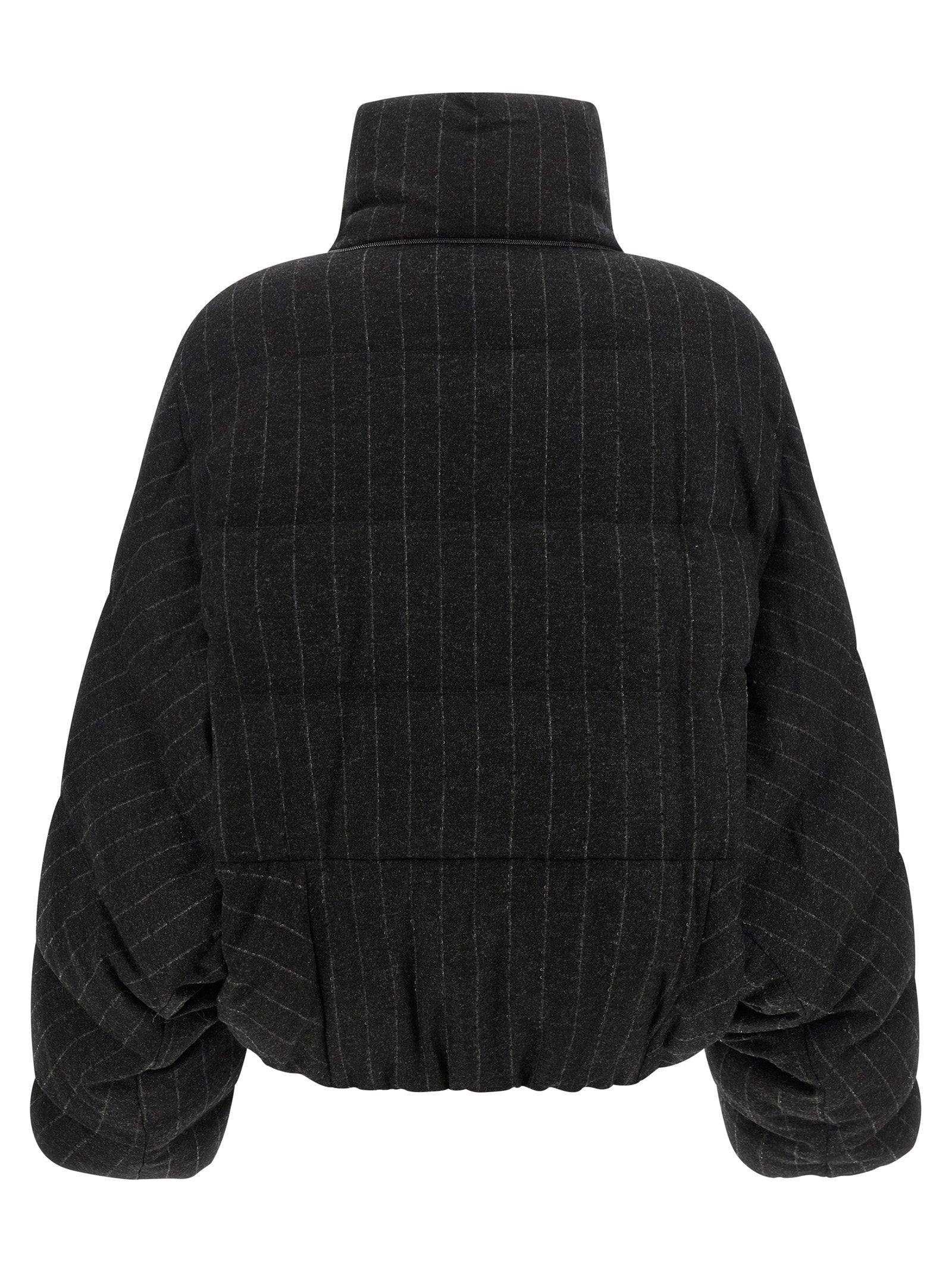 Brunello Cucinelli Gray Virgin Wool Full-Length Women's Jacket