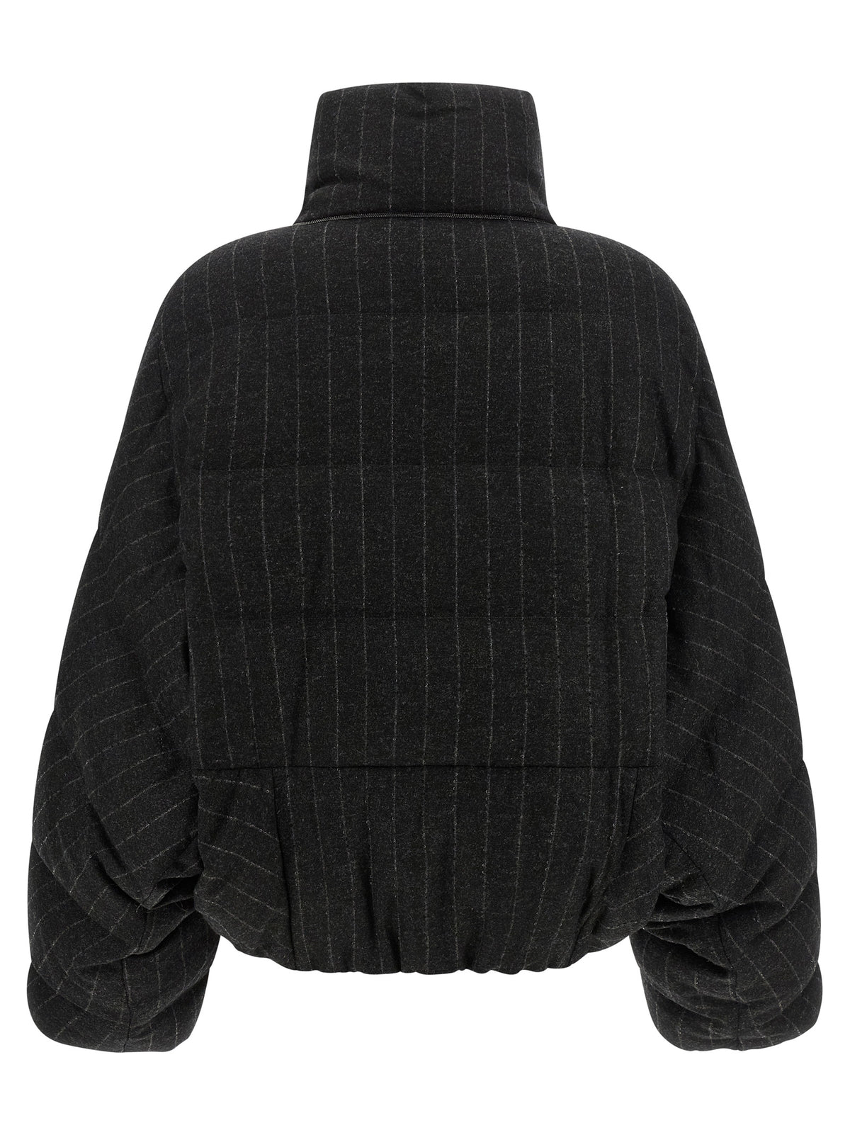 Brunello Cucinelli Gray Virgin Wool Full-Length Women's Jacket