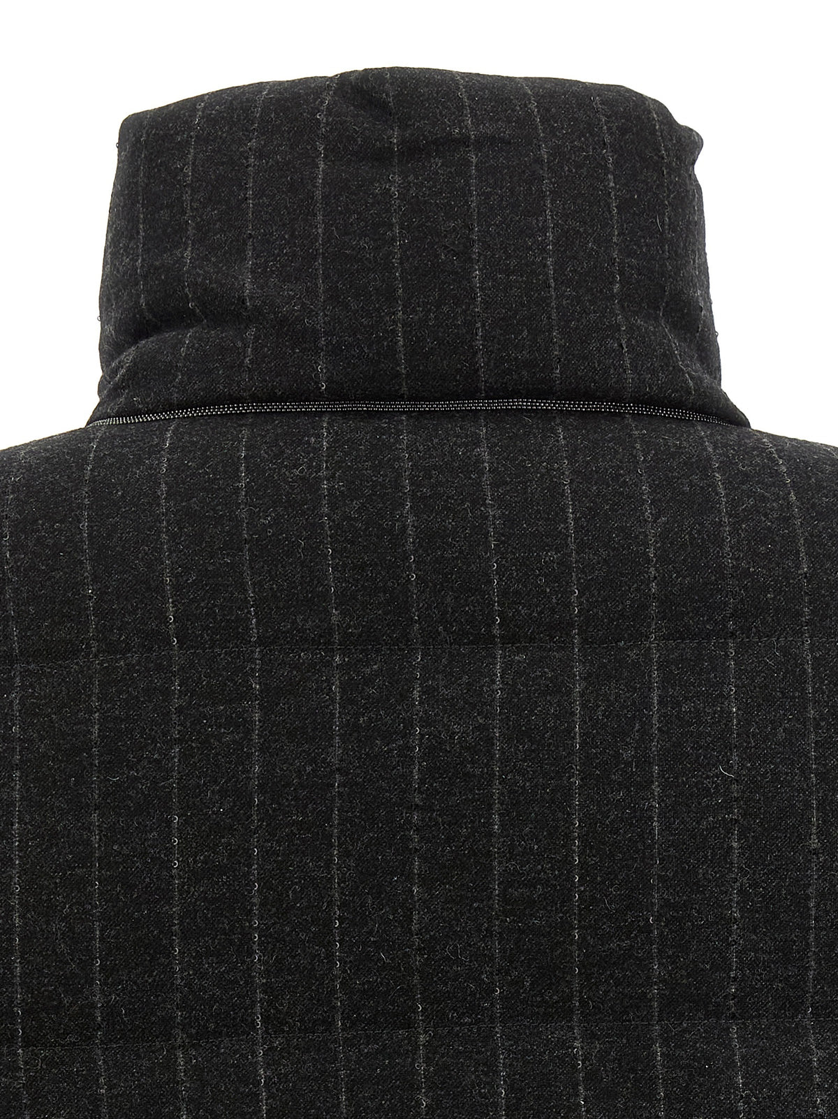 Brunello Cucinelli Gray Virgin Wool Full-Length Women's Jacket