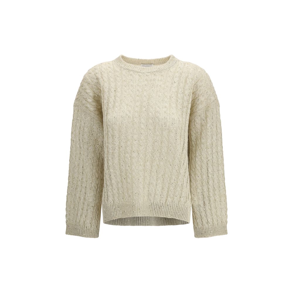 Brunello Cucinelli Beige Linen Women's Sweatshirt