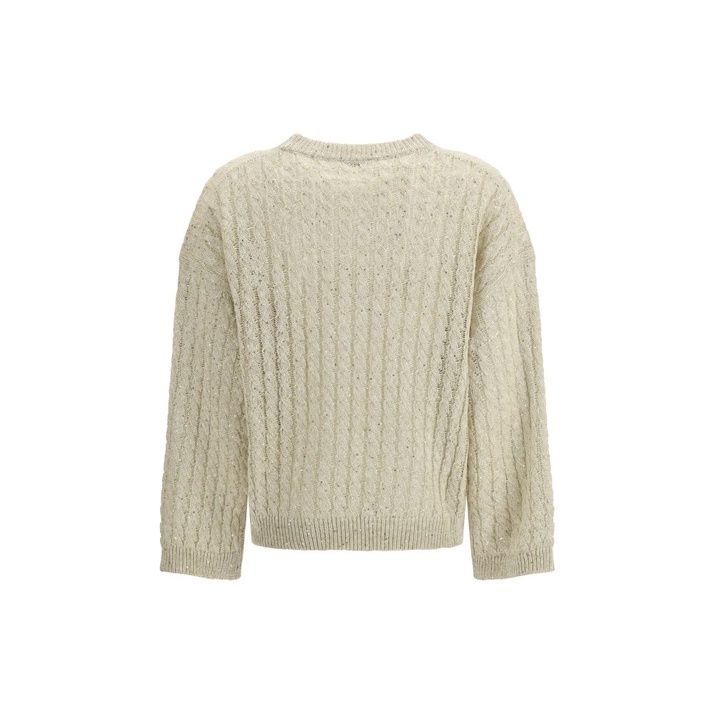 Brunello Cucinelli Beige Linen Women's Sweatshirt