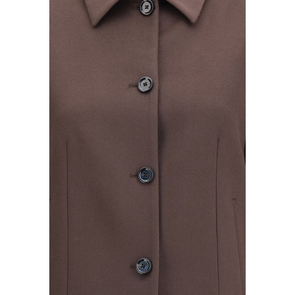 Lardini Brown Wool Oves Aries Full-Length Women's Jacket