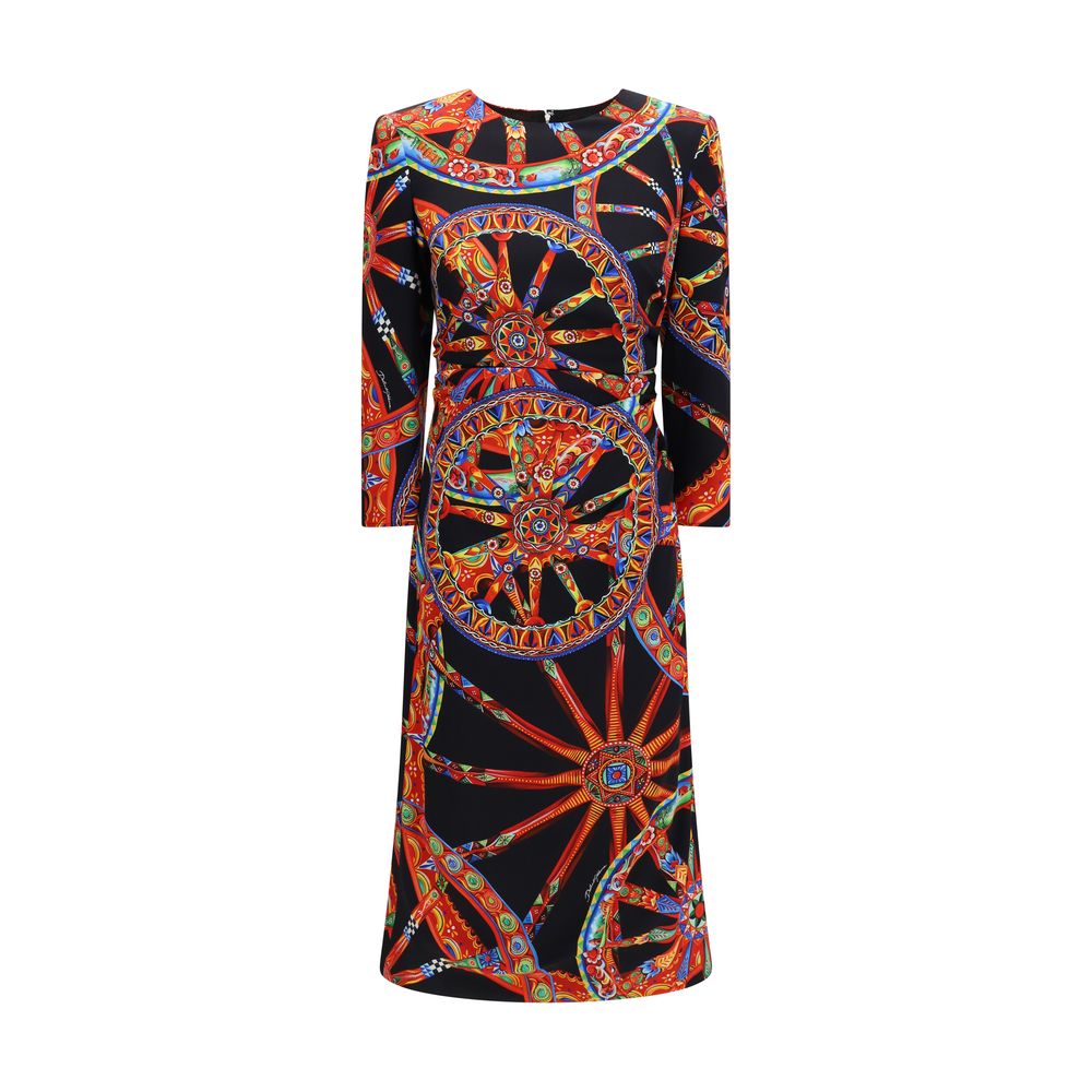 Dolce & Gabbana Multicolor Silk Cocktail Women's Dress