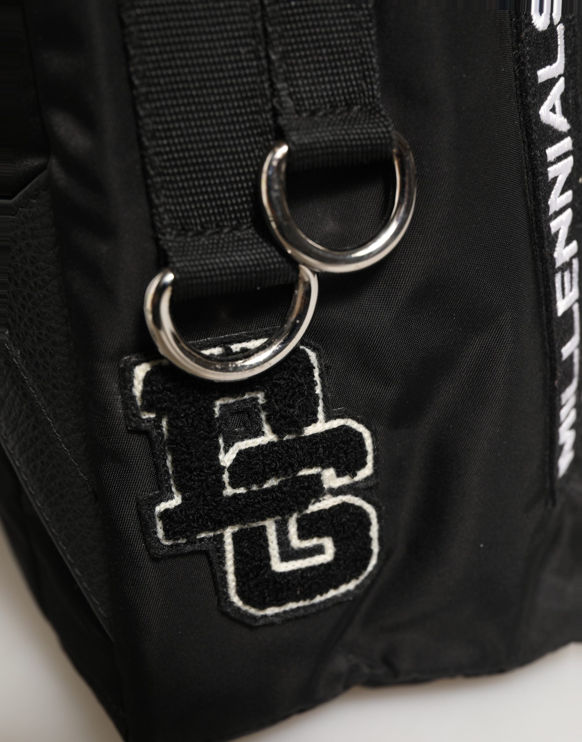 Dolce & Gabbana Men Black #DG LOVE Logo Patches Nylon Backpack Men's Bag (Pre-Owned)