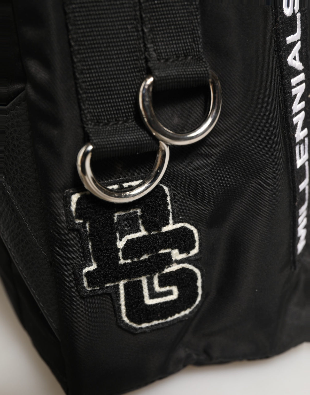 Dolce & Gabbana Men Black #DG LOVE Logo Patches Nylon Backpack Men's Bag (Pre-Owned)