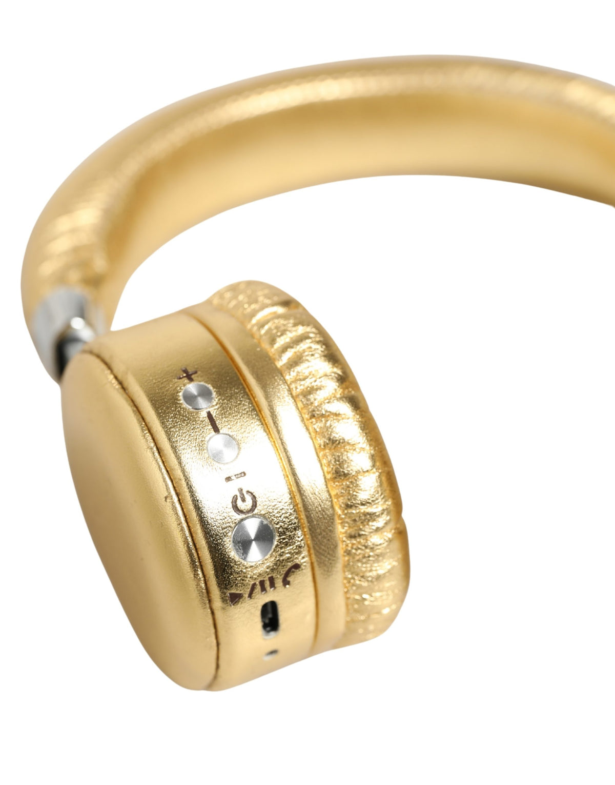 Dolce & Gabbana Women Gold Leather Wireless On-Ear Headset Women's Headphones