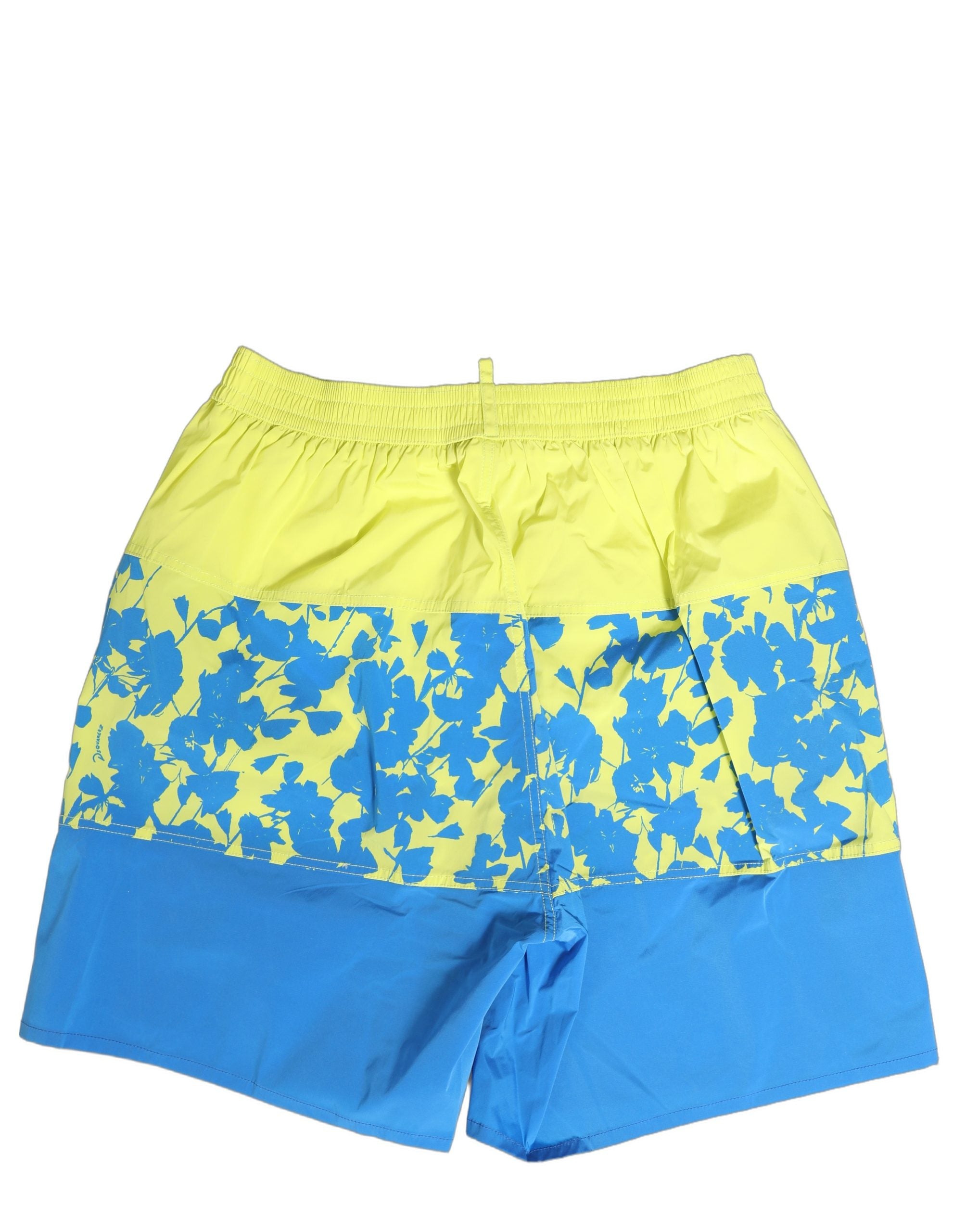 Dsquared² Blue Yellow Floral Boxer Shorts Beachwear Men's Swimwear