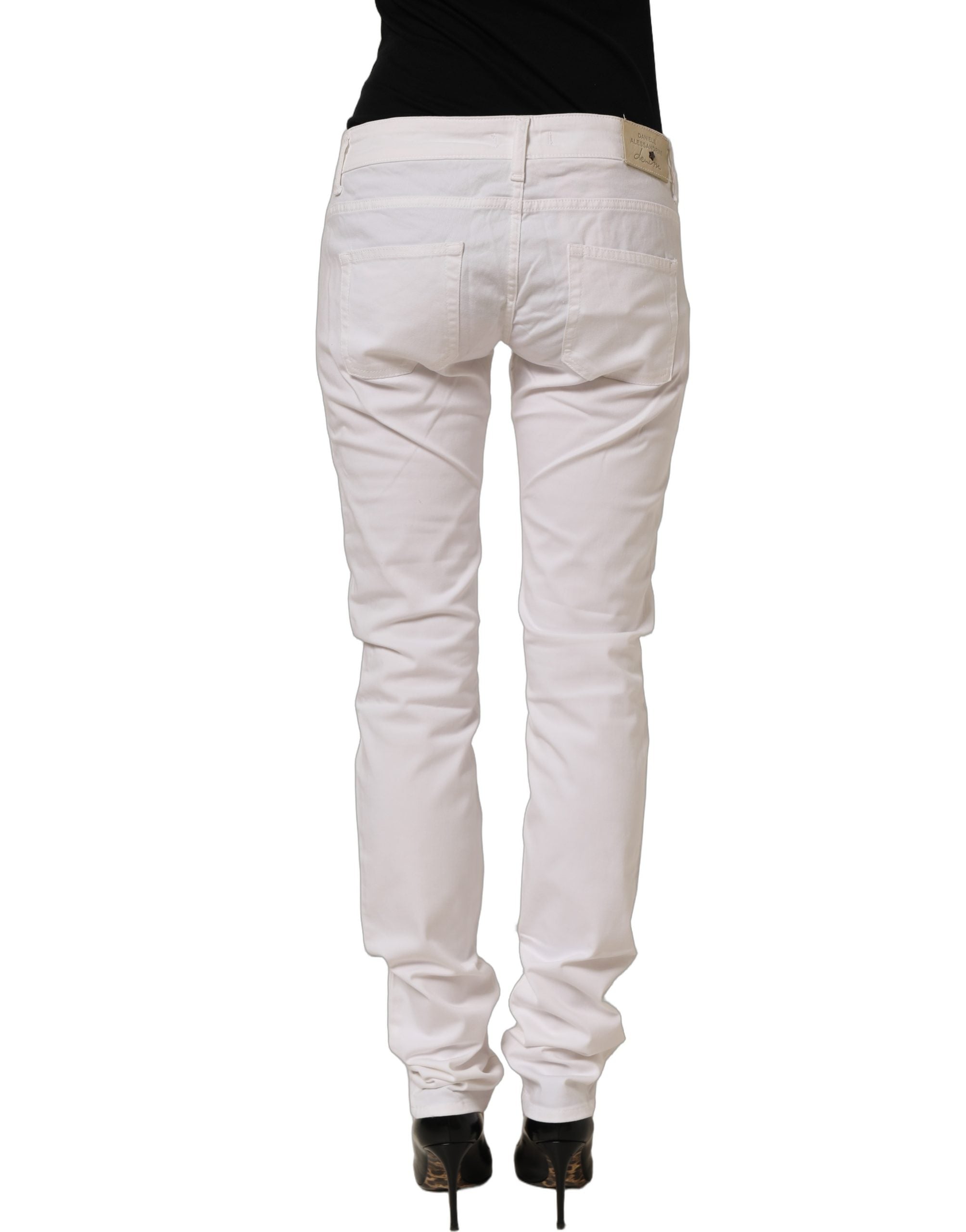 Daniele Alessandrini White Cotton Stretch Skinny Denim Women's Jeans