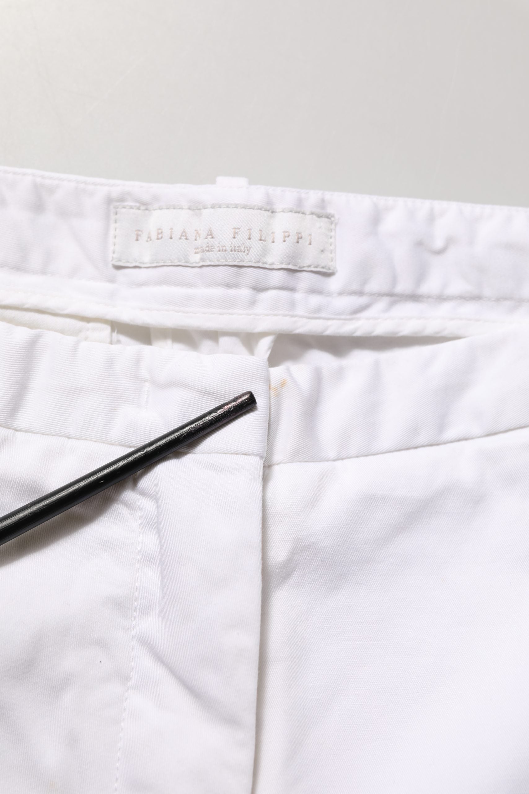 Fabiana Filippi White Low Waist Straight Formal Trouser Women's Pants (Pre-Owned)