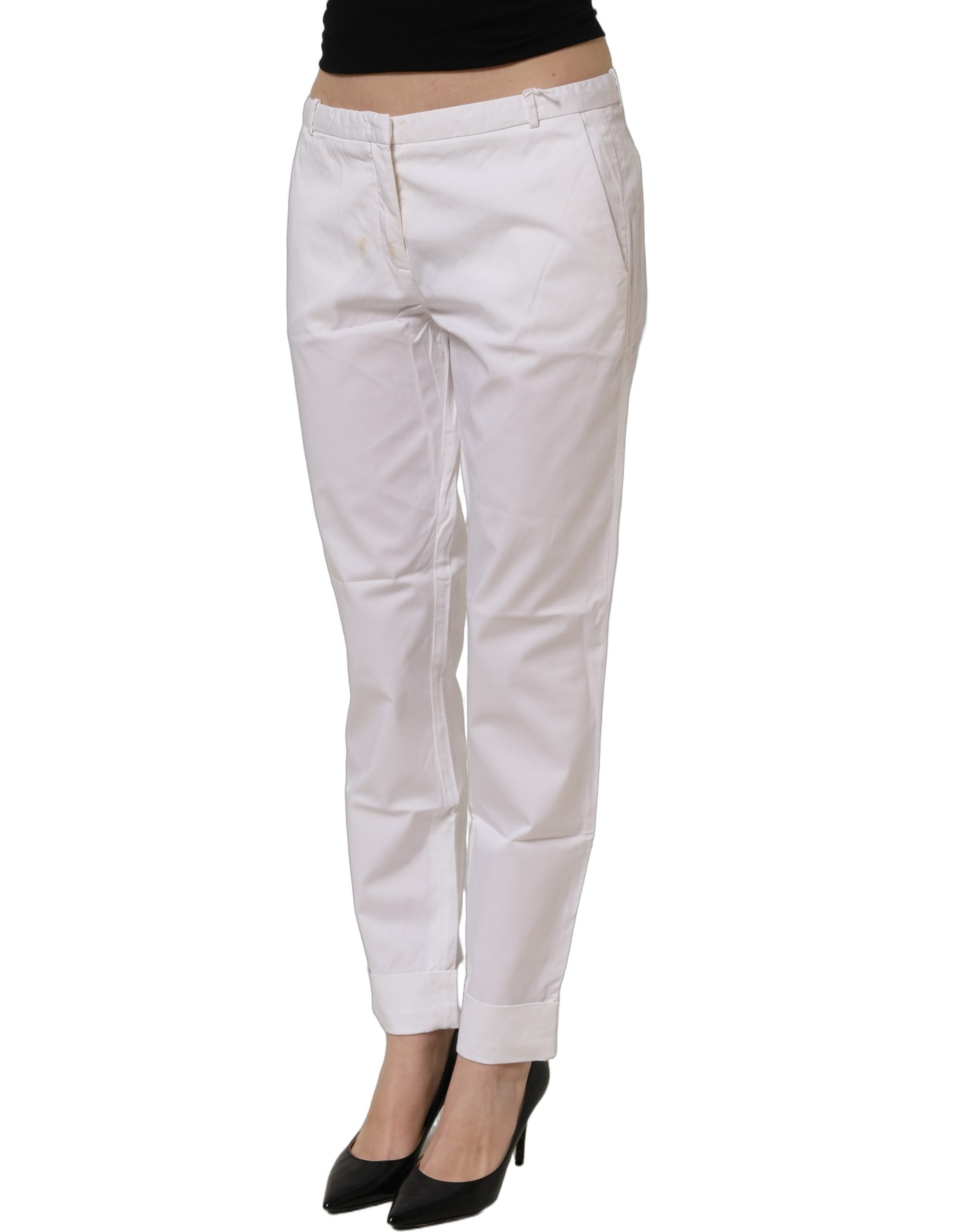 Fabiana Filippi White Low Waist Straight Formal Trouser Women's Pants (Pre-Owned)