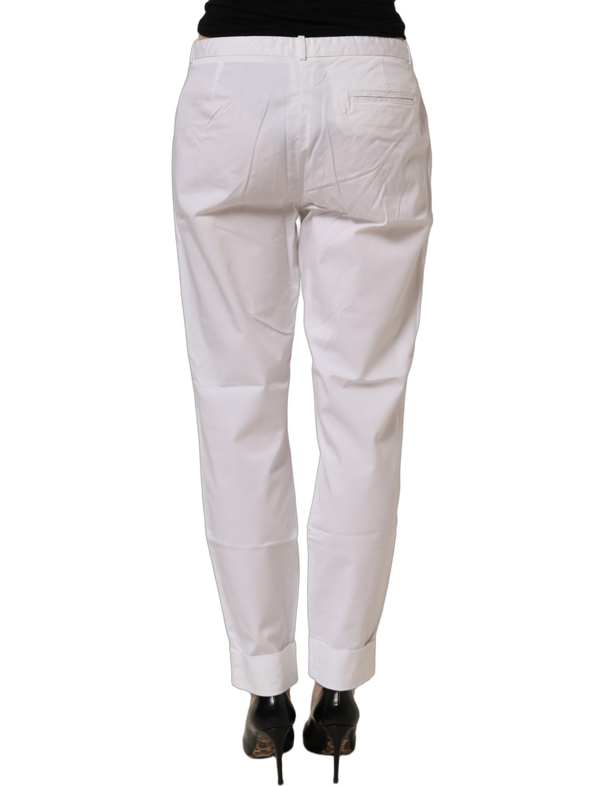 Fabiana Filippi White Low Waist Straight Formal Trouser Women's Pants (Pre-Owned)