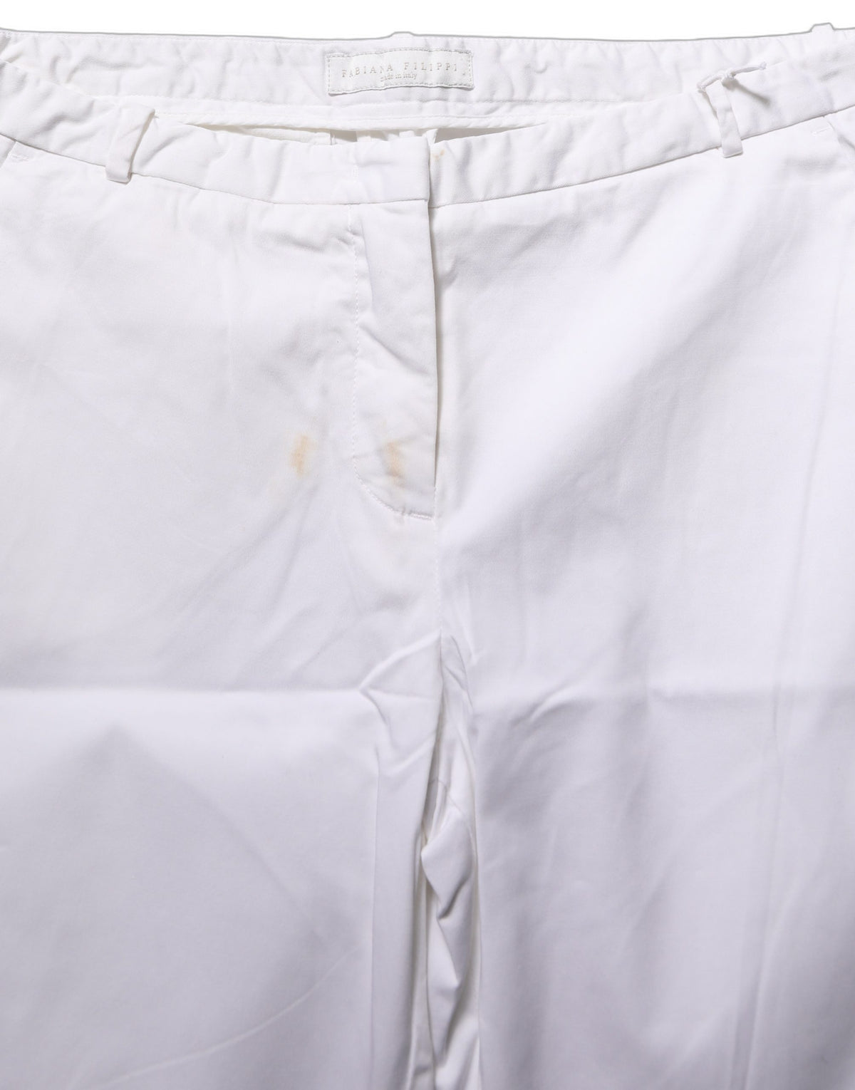 Fabiana Filippi White Low Waist Straight Formal Trouser Women's Pants (Pre-Owned)